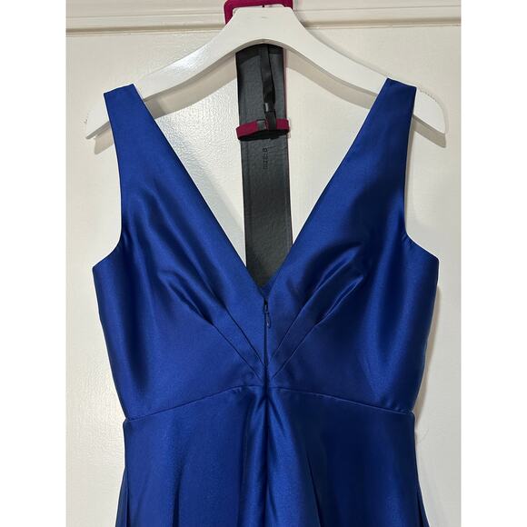 Sachin & Babi Rae Gown Eclipse Blue Fuchsia Belt Sz 4 NWT Glamorous A-Line Dress - Picture 11 of 15